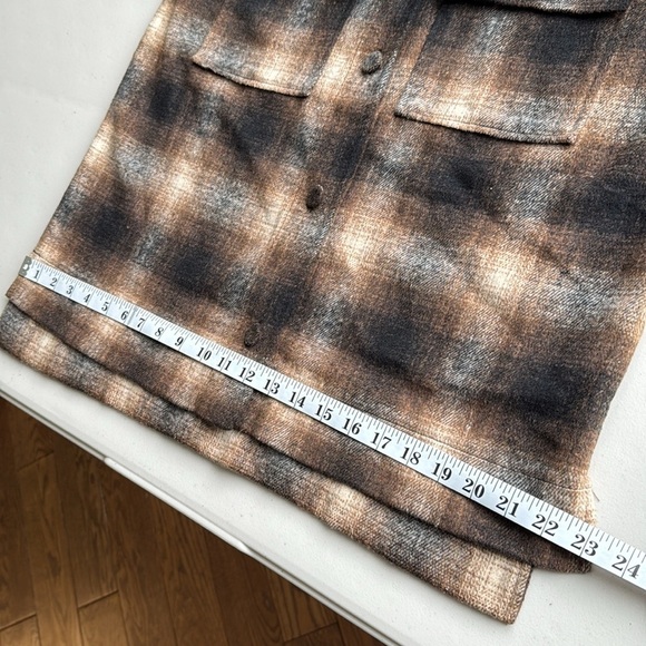 Mellowday Plaid Brown Flannel Vest Wool Blend Size M - Picture 10 of 13